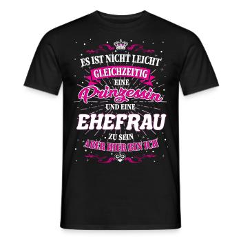 Ehefrau und Prinzessin T-Shirt - Männer T-Shirt - Schwarz - Vorne - AI Model Male 178 light (178cm)