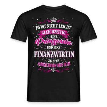 Finanzwirtin und Prinzessin T-Shirt - Männer T-Shirt - Schwarz - Vorne - AI Model Male 178 light (178cm)