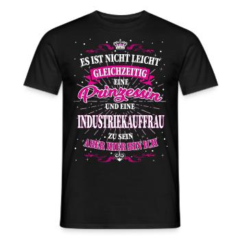 Industriekauffrau und Prinzessin T-Shirt - Männer T-Shirt - Schwarz - Vorne - AI Model Male 178 light (178cm)