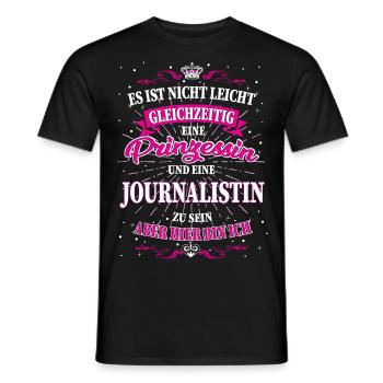 Journalistin und Prinzessin T-Shirt - Männer T-Shirt - Schwarz - Vorne - AI Model Male 178 light (178cm)