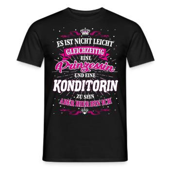 Konditorin und Prinzessin T-Shirt - Männer T-Shirt - Schwarz - Vorne - AI Model Male 178 light (178cm)