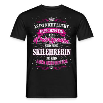 Skilehrerin und Prinzessin T-Shirt - Männer T-Shirt - Schwarz - Vorne - AI Model Male 178 light (178cm)