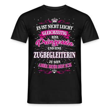 Zugbegleiterin und Prinzessin T-Shirt - Männer T-Shirt - Schwarz - Vorne - AI Model Male 178 light (178cm)