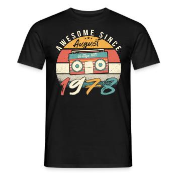 1978 July Retro - Men's T-Shirt - black - Front - AI Model Male 178 light (178cm)
