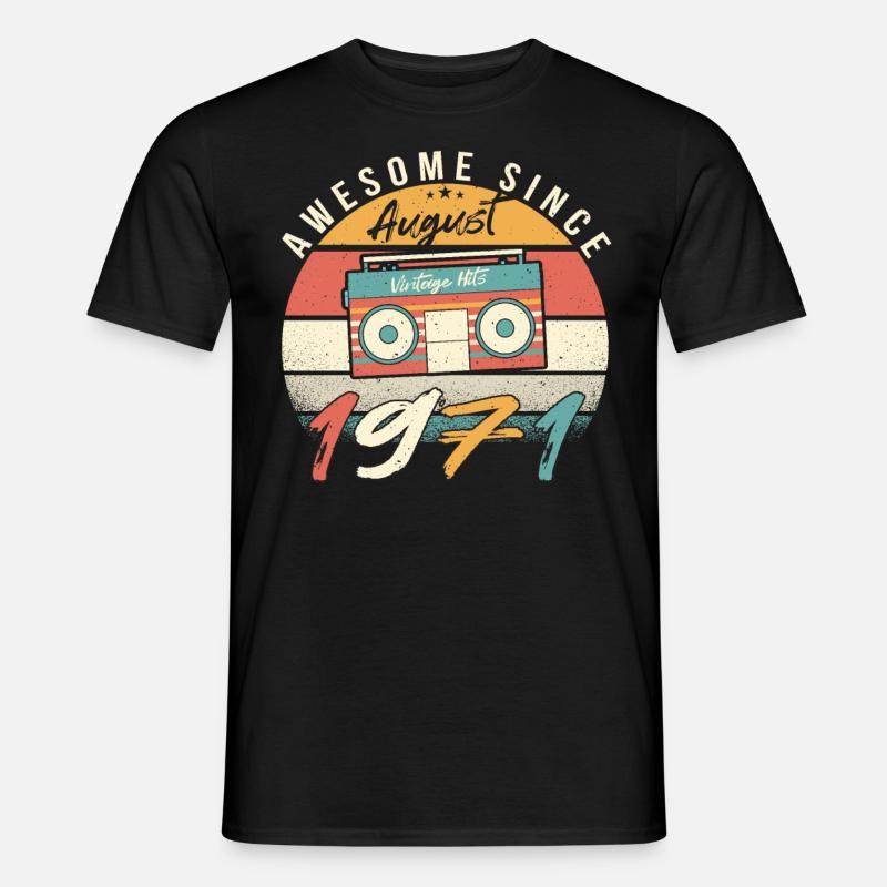August 1971 Geschenkidee - Männer T-Shirt - Schwarz