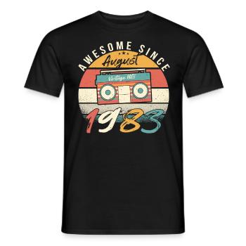 Geboren Im August 1983 - Männer T-Shirt - Schwarz - Vorne - AI Model Male 178 light (178cm)