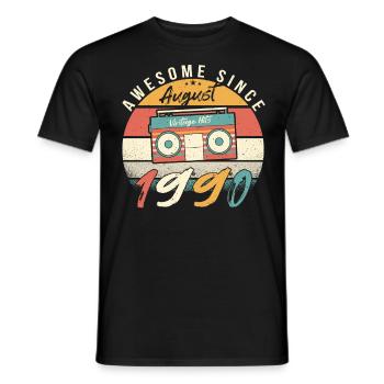 Baujahr 1990 Im August - Männer T-Shirt - Schwarz - Vorne - AI Model Male 178 light (178cm)