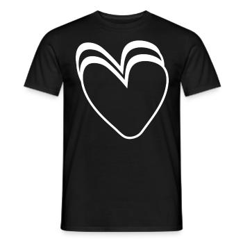 Cœurs Blancs - T-shirt homme - noir - Devant - AI Model Male 178 light (178cm)