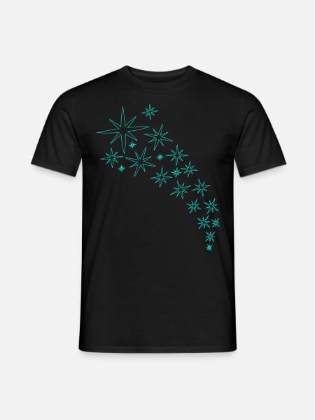 Stjerner Mint Green Design - Mænd T-shirt - sort