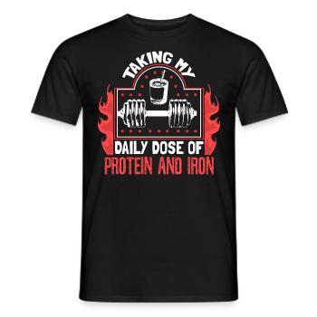 Entraînement en force Biceps Workout - T-shirt homme - noir - Devant - AI Model Male 178 light (178cm)