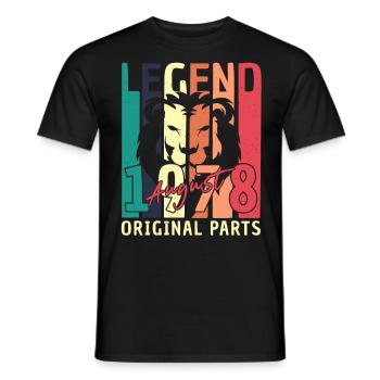 1978 In August Retro - Men's T-Shirt - black - Front - AI Model Male 178 light (178cm)