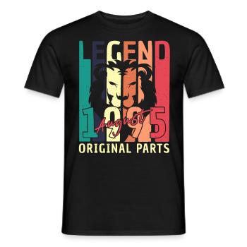 Born 1995 in August - Men's T-Shirt - black - Front - AI Model Male 178 light (178cm)