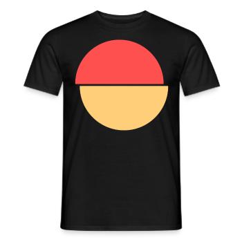 Half Circles Red And Yellow Design - Men's T-Shirt - black - Front - AI Model Male 178 light (178cm)