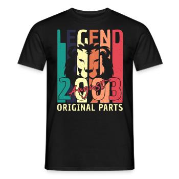 Année de construction Août 2003 - T-shirt homme - noir - Devant - AI Model Male 178 light (178cm)