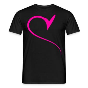Halbes Pinkes Herz Simpel - Männer T-Shirt - Schwarz - Vorne - AI Model Male 178 light (178cm)