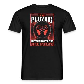 Zombie Apokalypse Games Lustig Geschenkidee - Männer T-Shirt - Schwarz - Vorne - AI Model Male 178 light (178cm)