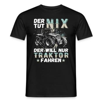 Der tut nix der will nur Traktor fahren Landwirt - Männer T-Shirt - Schwarz - Vorne - AI Model Male 178 light (178cm)