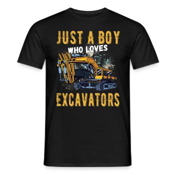 Nur ein Junge der Bagger Liebt - Männer T-Shirt - Schwarz - Vorne - AI Model Male 178 light (178cm)