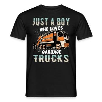 just a boy who loves garbage trucks - Men's T-Shirt - black - Front - AI Model Male 178 light (178cm)
