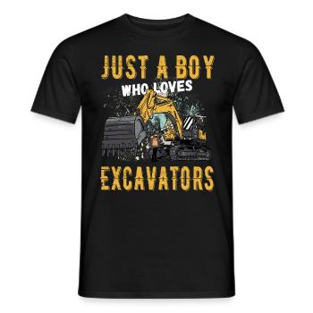 Nur ein Junge der Bagger Liebt - Männer T-Shirt - Schwarz - Vorne - AI Model Male 178 light (178cm)