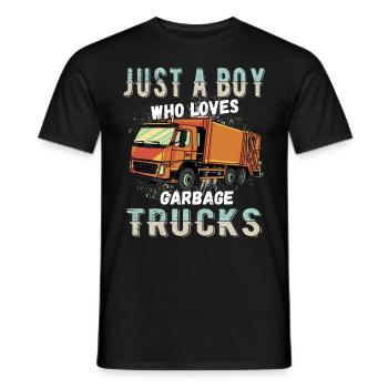 just a boy who loves garbage trucks - Men's T-Shirt - black - Front - AI Model Male 178 light (178cm)