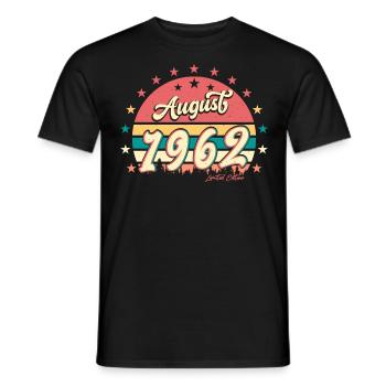 1962 In August 60th birthday - Men's T-Shirt - black - Front - AI Model Male 178 light (178cm)