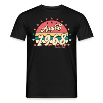 1968 August Retro - Men's T-Shirt - black - Front - AI Model Male 178 light (178cm)