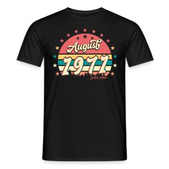 1971 Août Rétro - T-shirt homme - noir - Devant - AI Model Male 178 light (178cm)