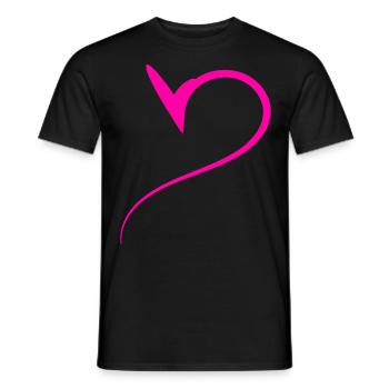 Halbes Pinkes Herz Simpel - Männer T-Shirt - Schwarz - Vorne - AI Model Male 178 light (178cm)