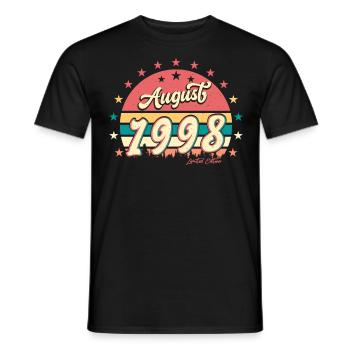 Meilleur mois de naissance Août 1998 - T-shirt homme - noir - Devant - AI Model Male 178 light (178cm)