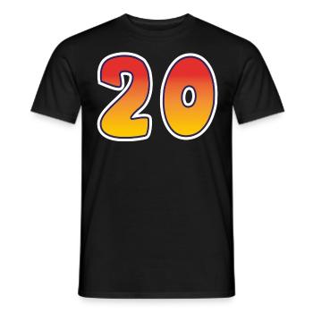 Zahl 20 Rot - Oranges Design - Männer T-Shirt - Schwarz - Vorne - AI Model Male 178 light (178cm)