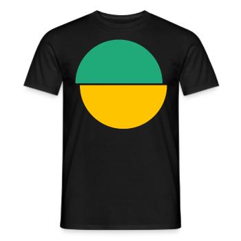 Demi-cercles vert et jaune Design - T-shirt homme - noir - Devant - AI Model Male 178 light (178cm)