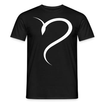 Halbes Weises Herz Simpel - Männer T-Shirt - Schwarz - Vorne - AI Model Male 178 light (178cm)