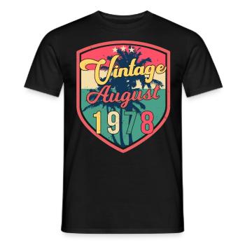 Baujahr 1978 Im August - Männer T-Shirt - Schwarz - Vorne - AI Model Male 178 light (178cm)