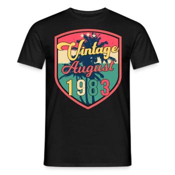 Geboren Im August 1983 - Männer T-Shirt - Schwarz - Vorne - AI Model Male 178 light (178cm)