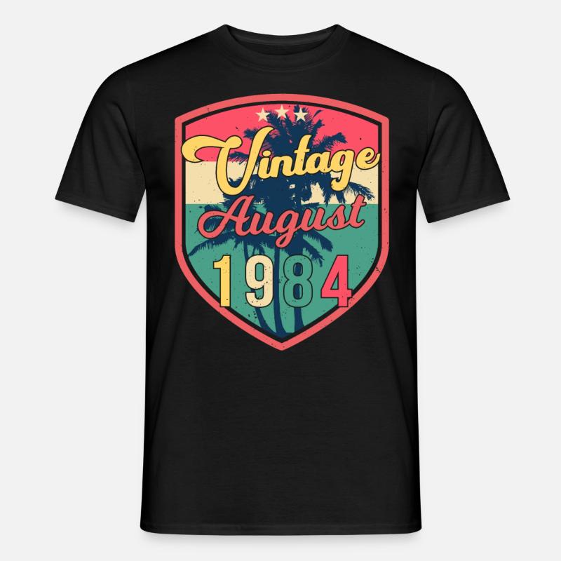 August 1984 Geschenkidee - Männer T-Shirt - Schwarz