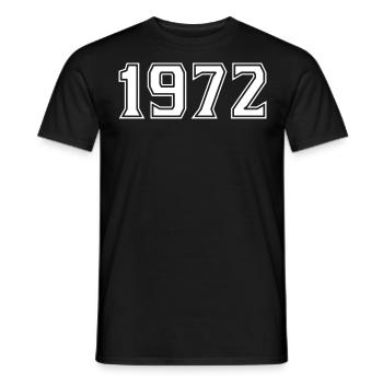 1972 Year in white - Men's T-Shirt - black - Front - AI Model Male 178 light (178cm)