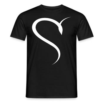 Simple Half Wise Heart - Men's T-Shirt - black - Front - AI Model Male 178 light (178cm)