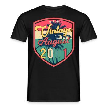 Meilleur mois de naissance Août 2001 - T-shirt homme - noir - Devant - AI Model Male 178 light (178cm)