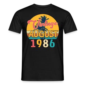 Baujahr 1986 Im August - Männer T-Shirt - Schwarz - Vorne - AI Model Male 178 light (178cm)