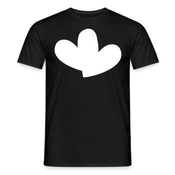 Double Cœur Blanc - T-shirt homme - noir - Devant - AI Model Male 178 light (178cm)