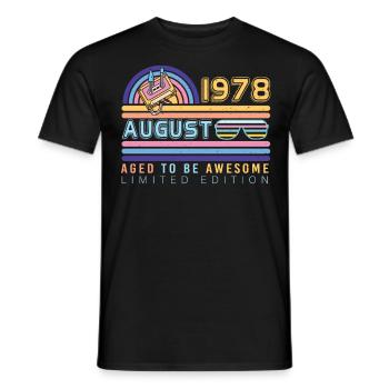 Baujahr 1978 Im August - Männer T-Shirt - Schwarz - Vorne - AI Model Male 178 light (178cm)