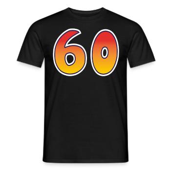 Zahl 60 Rot - Oranges Design - Männer T-Shirt - Schwarz - Vorne - AI Model Male 178 light (178cm)