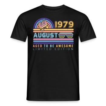 Baujahr 1979 Im August - Männer T-Shirt - Schwarz - Vorne - AI Model Male 178 light (178cm)