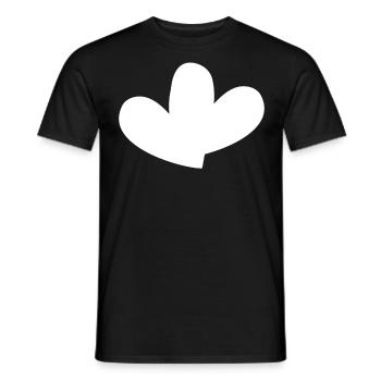 Double Coeur Blanc - T-shirt homme - noir - Devant - AI Model Male 178 light (178cm)