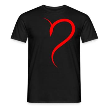 Demi-cœur rouge - T-shirt homme - noir - Devant - AI Model Male 178 light (178cm)