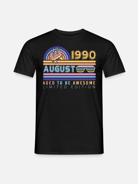Geschenkidee August 1990 - Männer T-Shirt - Schwarz