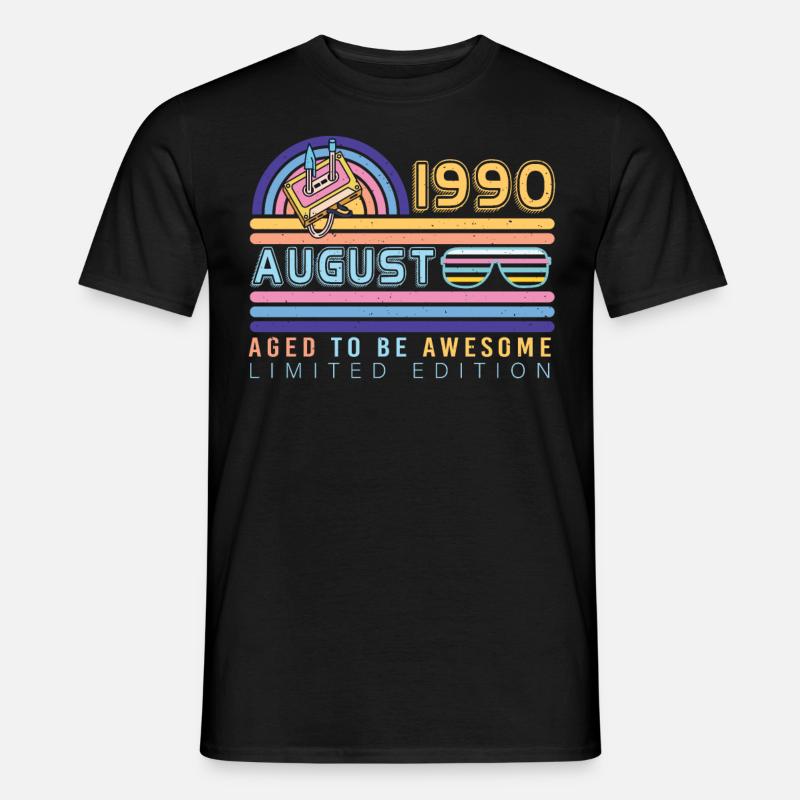 Geschenkidee August 1990 - Männer T-Shirt - Schwarz