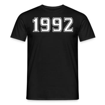 Année 1992 - Année chanceuse - T-shirt homme - noir - Devant - AI Model Male 178 light (178cm)