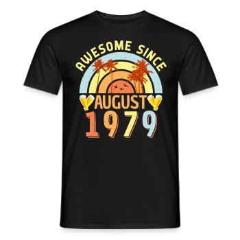 August 1979 Retro - Männer T-Shirt - Schwarz - Vorne - AI Model Male 178 light (178cm)